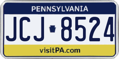 PA license plate JCJ8524