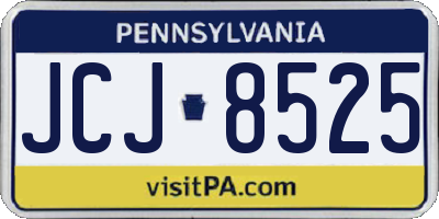 PA license plate JCJ8525