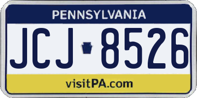 PA license plate JCJ8526