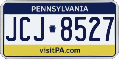 PA license plate JCJ8527