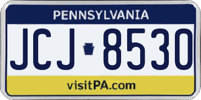 PA license plate JCJ8530