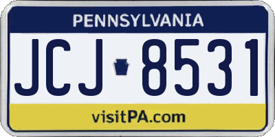 PA license plate JCJ8531