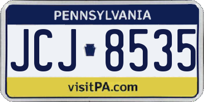 PA license plate JCJ8535