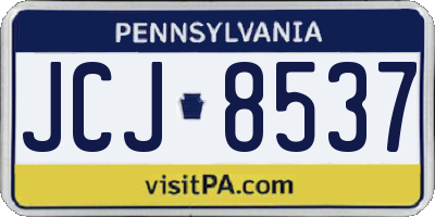 PA license plate JCJ8537