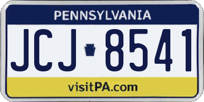 PA license plate JCJ8541