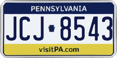 PA license plate JCJ8543