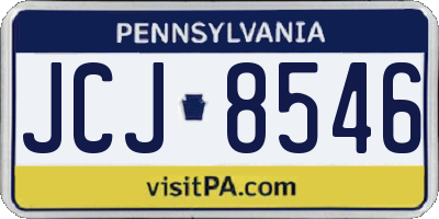 PA license plate JCJ8546