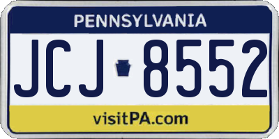 PA license plate JCJ8552