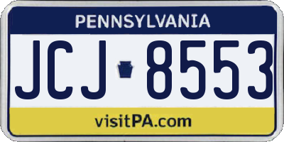 PA license plate JCJ8553