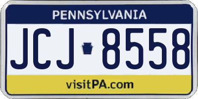 PA license plate JCJ8558