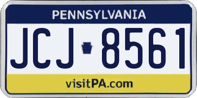 PA license plate JCJ8561