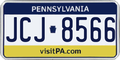 PA license plate JCJ8566