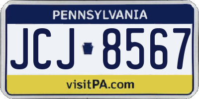 PA license plate JCJ8567