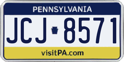 PA license plate JCJ8571