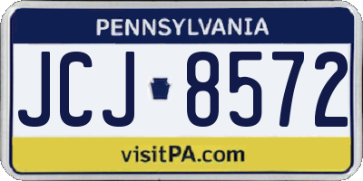 PA license plate JCJ8572