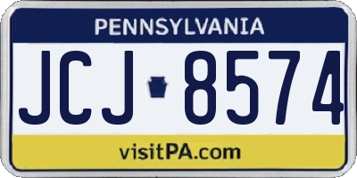 PA license plate JCJ8574