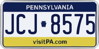 PA license plate JCJ8575