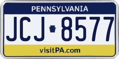 PA license plate JCJ8577