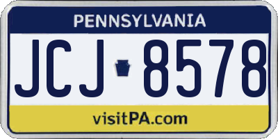 PA license plate JCJ8578