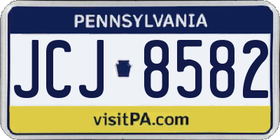 PA license plate JCJ8582