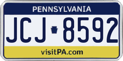 PA license plate JCJ8592