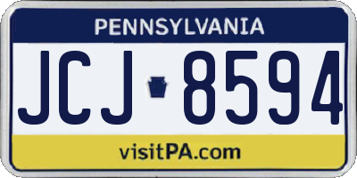 PA license plate JCJ8594