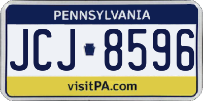 PA license plate JCJ8596
