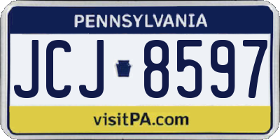PA license plate JCJ8597