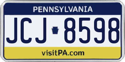 PA license plate JCJ8598