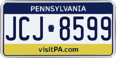 PA license plate JCJ8599