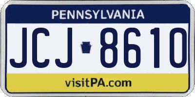 PA license plate JCJ8610