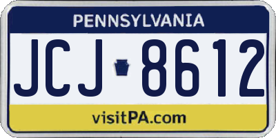 PA license plate JCJ8612