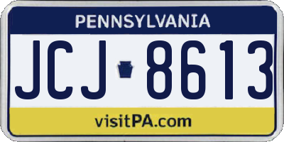 PA license plate JCJ8613
