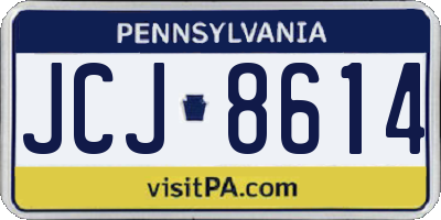 PA license plate JCJ8614