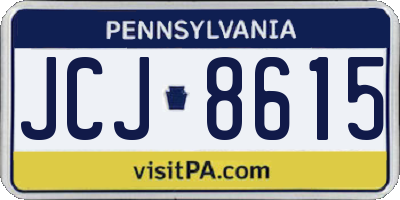 PA license plate JCJ8615