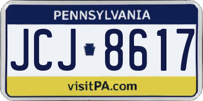 PA license plate JCJ8617