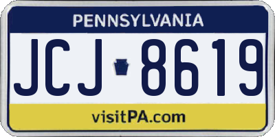 PA license plate JCJ8619