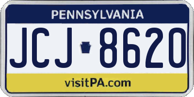 PA license plate JCJ8620