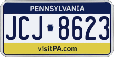 PA license plate JCJ8623