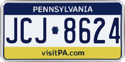 PA license plate JCJ8624