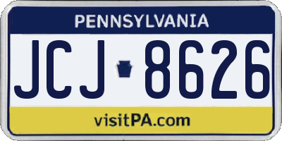 PA license plate JCJ8626