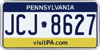 PA license plate JCJ8627