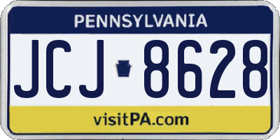 PA license plate JCJ8628