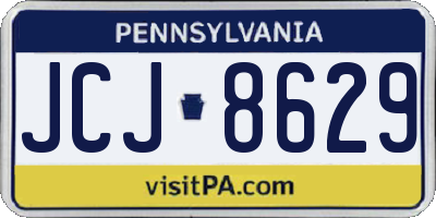 PA license plate JCJ8629