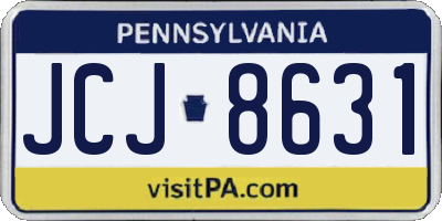 PA license plate JCJ8631