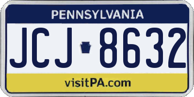 PA license plate JCJ8632