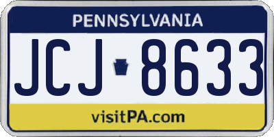 PA license plate JCJ8633