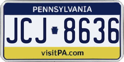 PA license plate JCJ8636