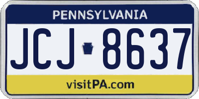 PA license plate JCJ8637