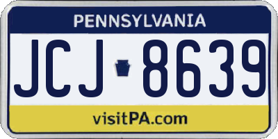 PA license plate JCJ8639